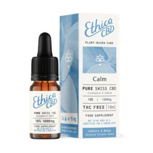 EthicaCBD Pure Swiss CBD Clam 10ml Bottle and Box